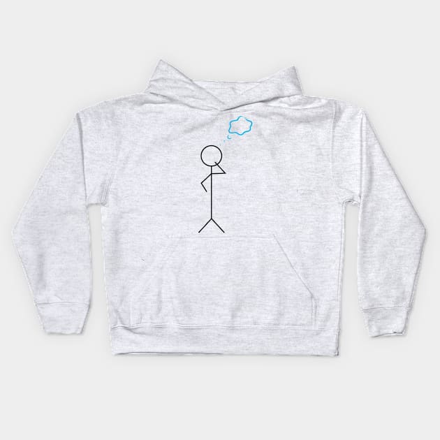 Thinking stickman Kids Hoodie by sigdesign